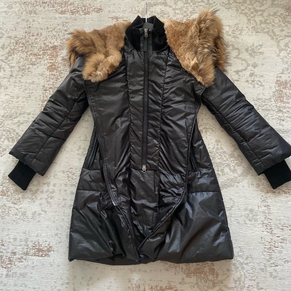 Mackage black winter coat with fur hood - Picture 12 of 15